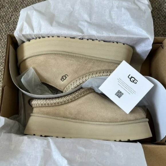 UGG TAZZ Tasman Suede PLATFORM SLIPPER Clog Shoe MUSTARD SEED - Picture 3 of 7